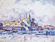 Paul Signac red sunset oil